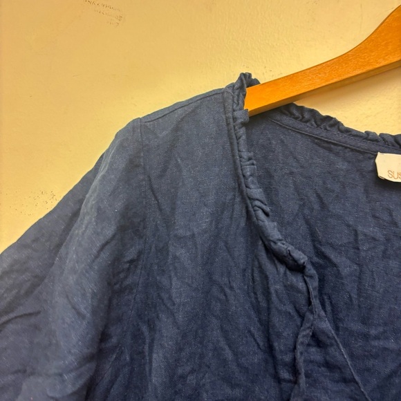 Susan Graver Soleil Linen Printed Coverup - Picture 4 of 11